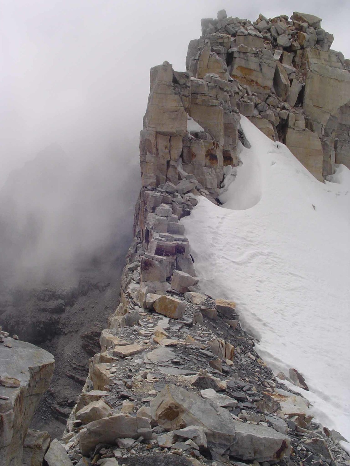 arrivée au col sur l'arête