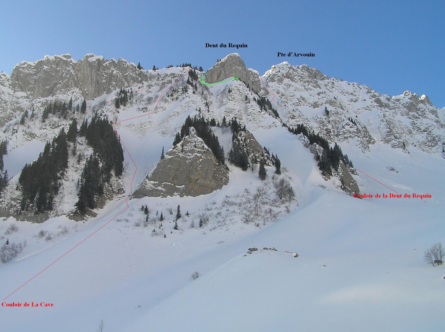 Pte d'Arvouin, couloir de La Cave