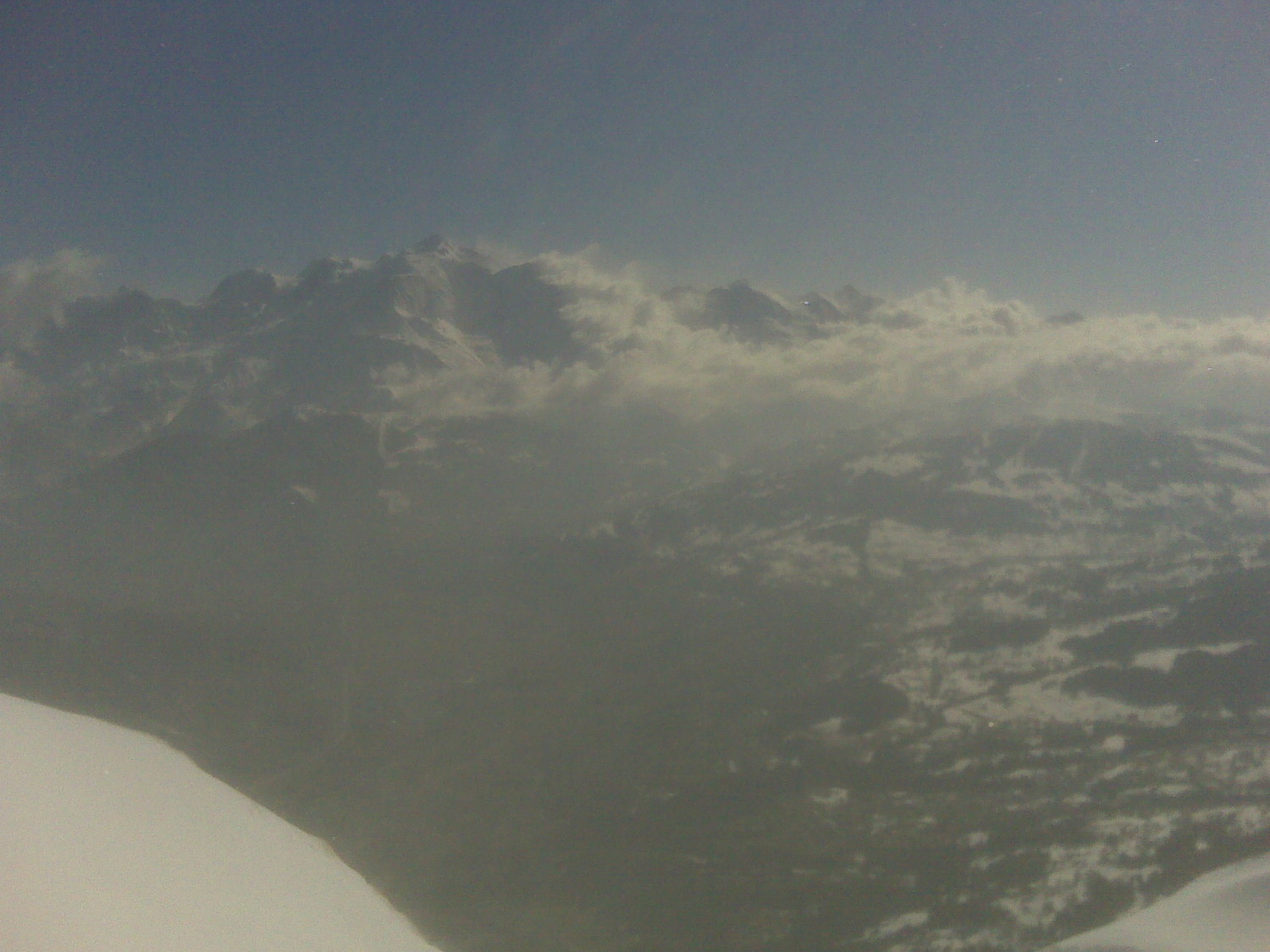 Mt. Blanc depuis le sommet, sous l'effet de neige souflée..