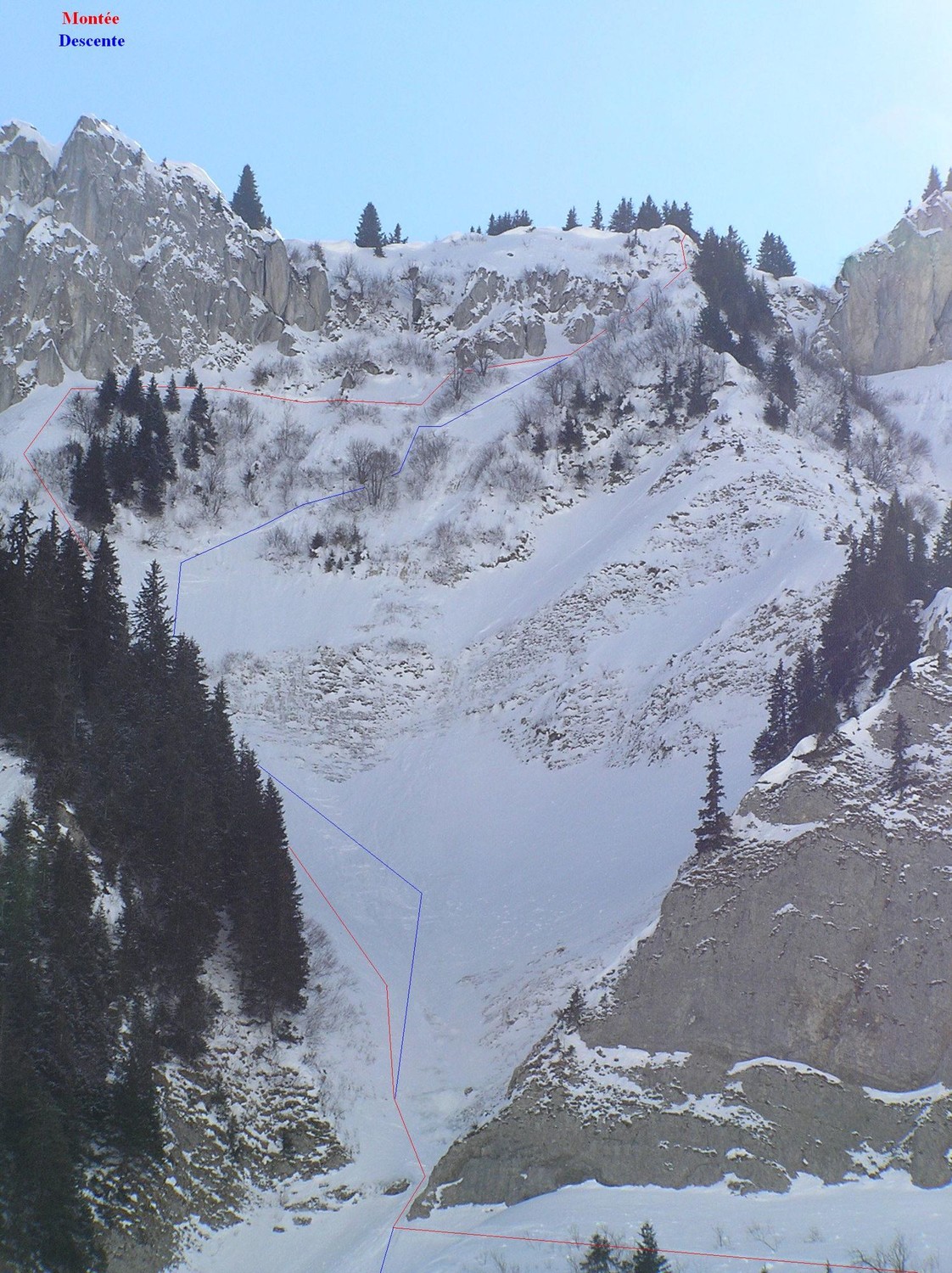 Pte d'Arvouin - couloir de La Cave