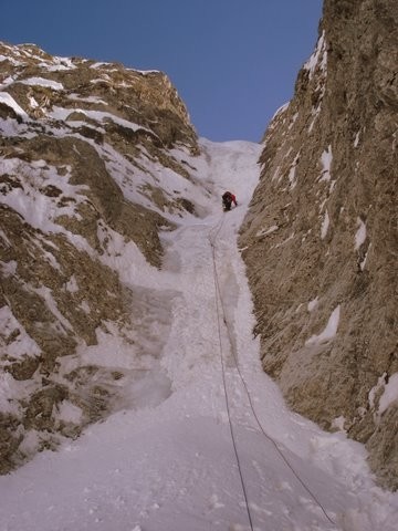 La Goulotte, première longueur du second ressaut.