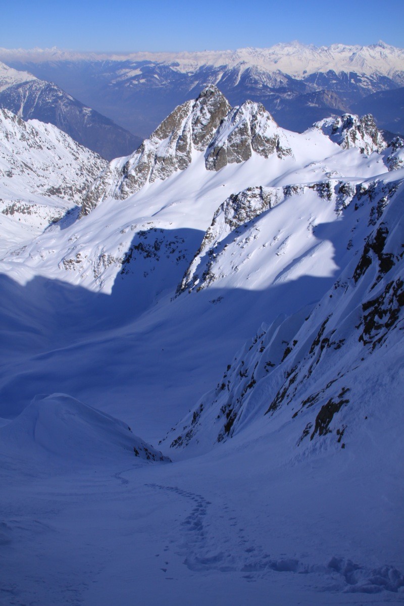 En haut du couloir NE de Fontanabran NW