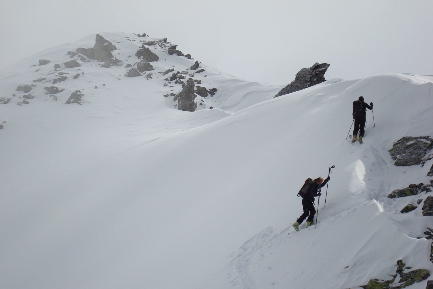 Arête bec à Montau, et premiers nuages