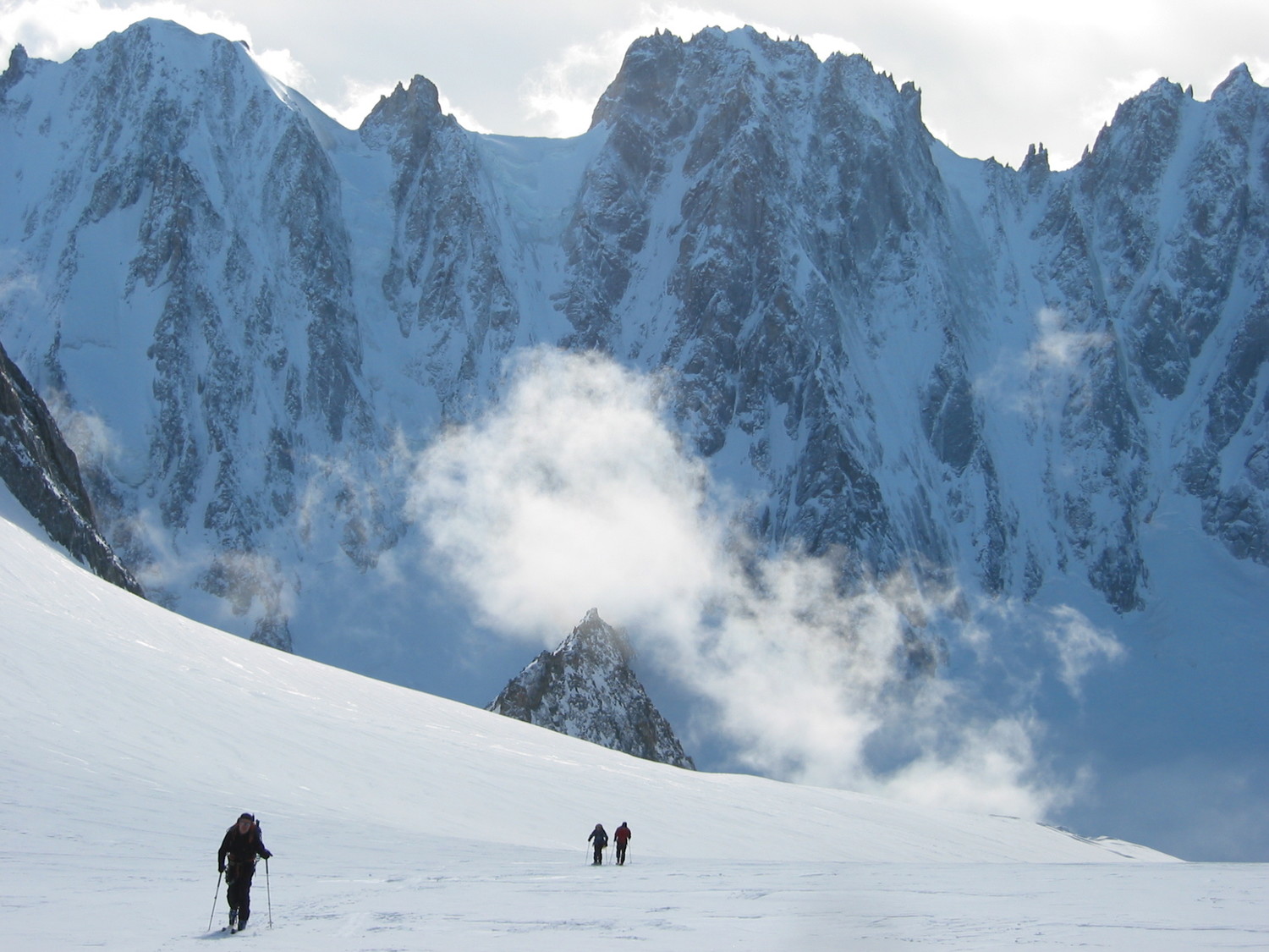 Les faces nord des courtes, droites et verte