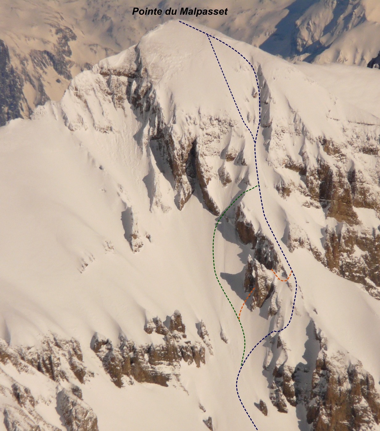 Malpasset - couloir S (itinéraire à ski)