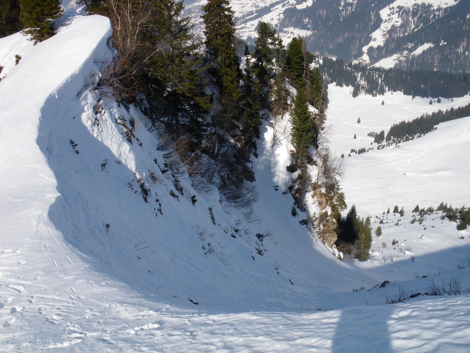 couloir qui abouti à l'épaule