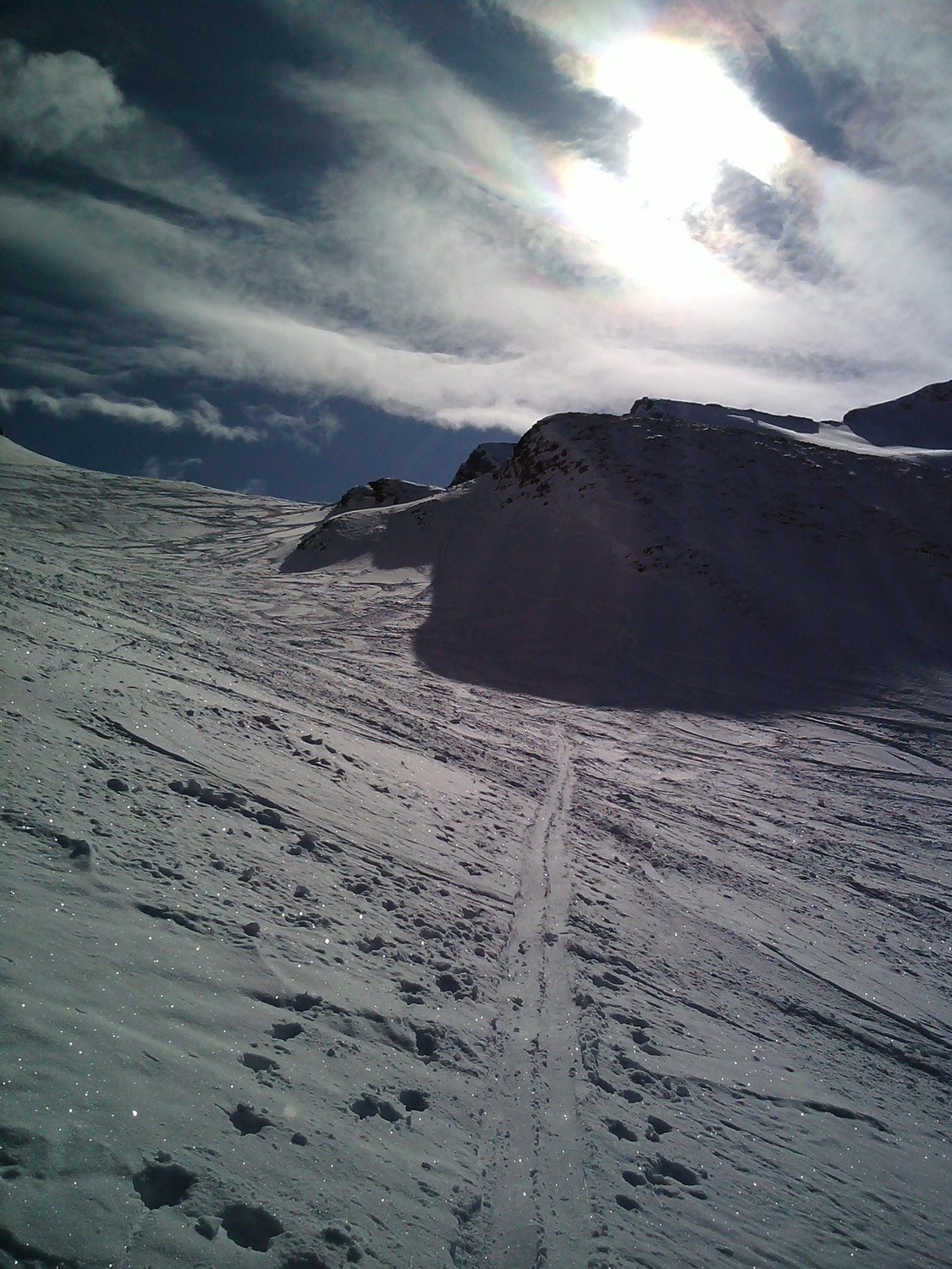 sur le haut de la combe