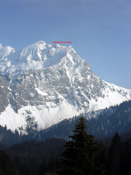 la pte W du Roc d'Enfer depuis la Chèvrerie