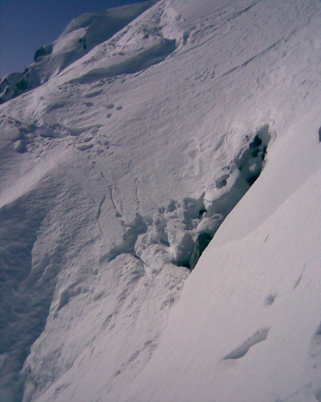 Passage du goulot avec le trou (pente à environ 50°)