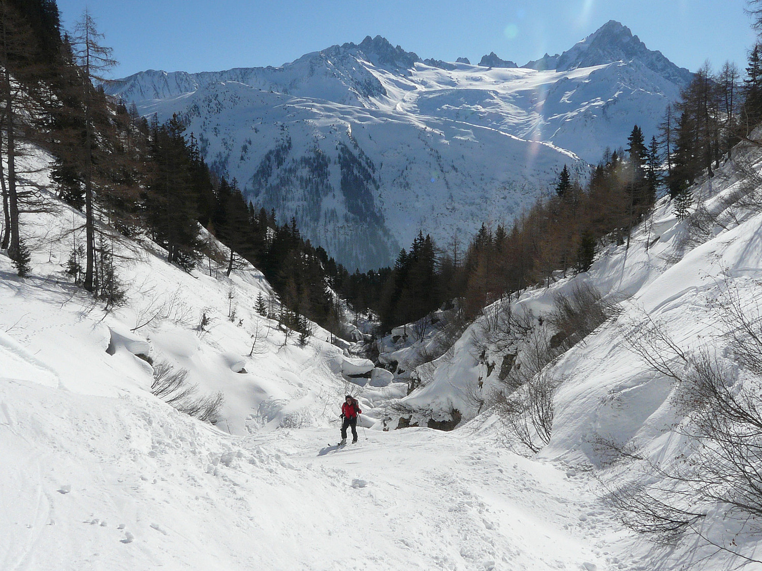 A l'aval de la gorge les conditions sont très bonnes (à comparer à d'autres années)