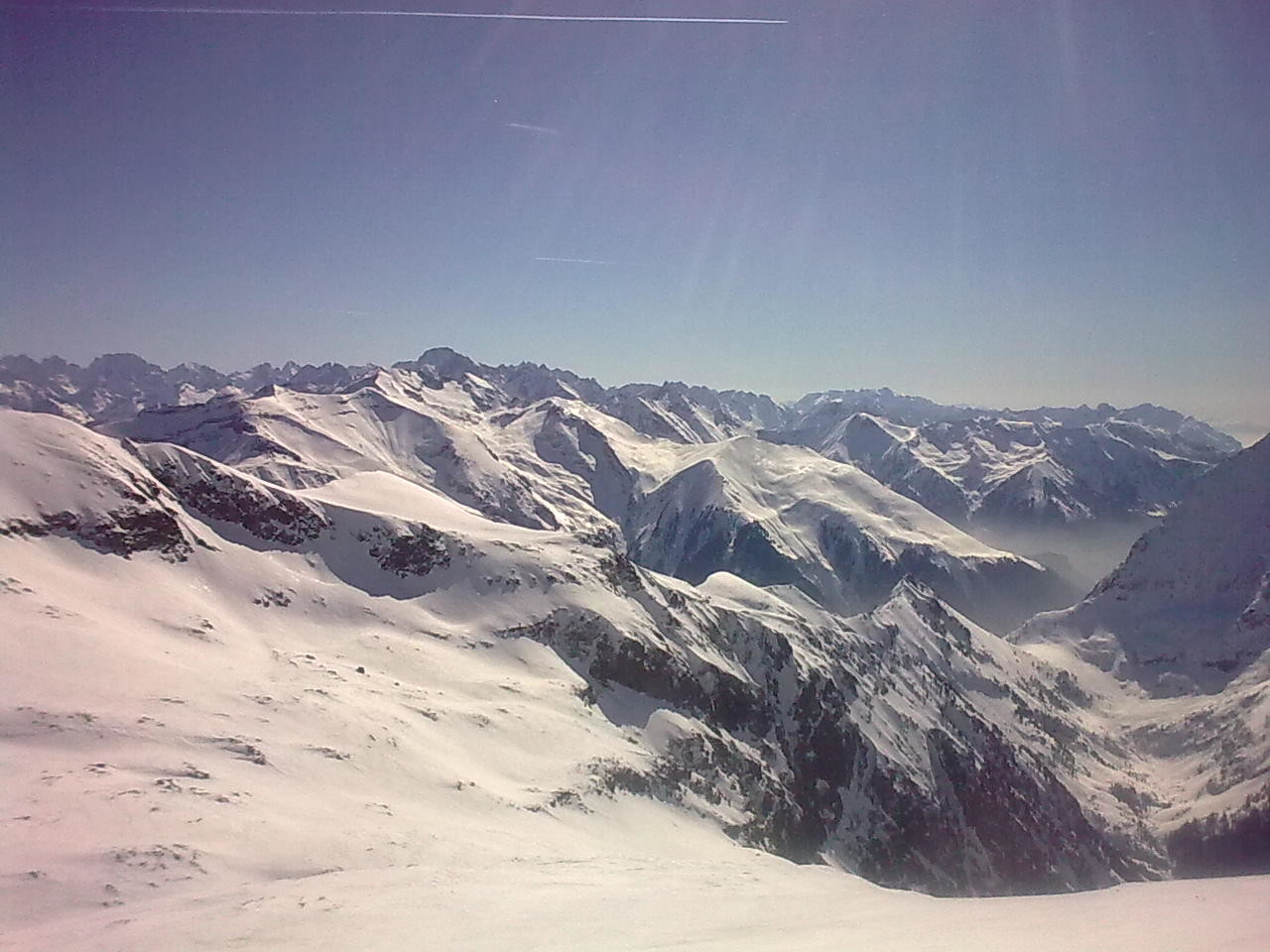 depuis sommet, vue Sud , entrée de la combe des Ramays