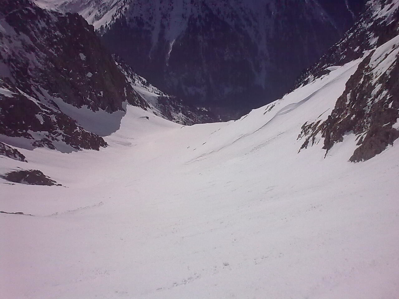 partie haute de la combe avant passage délicat à droite
