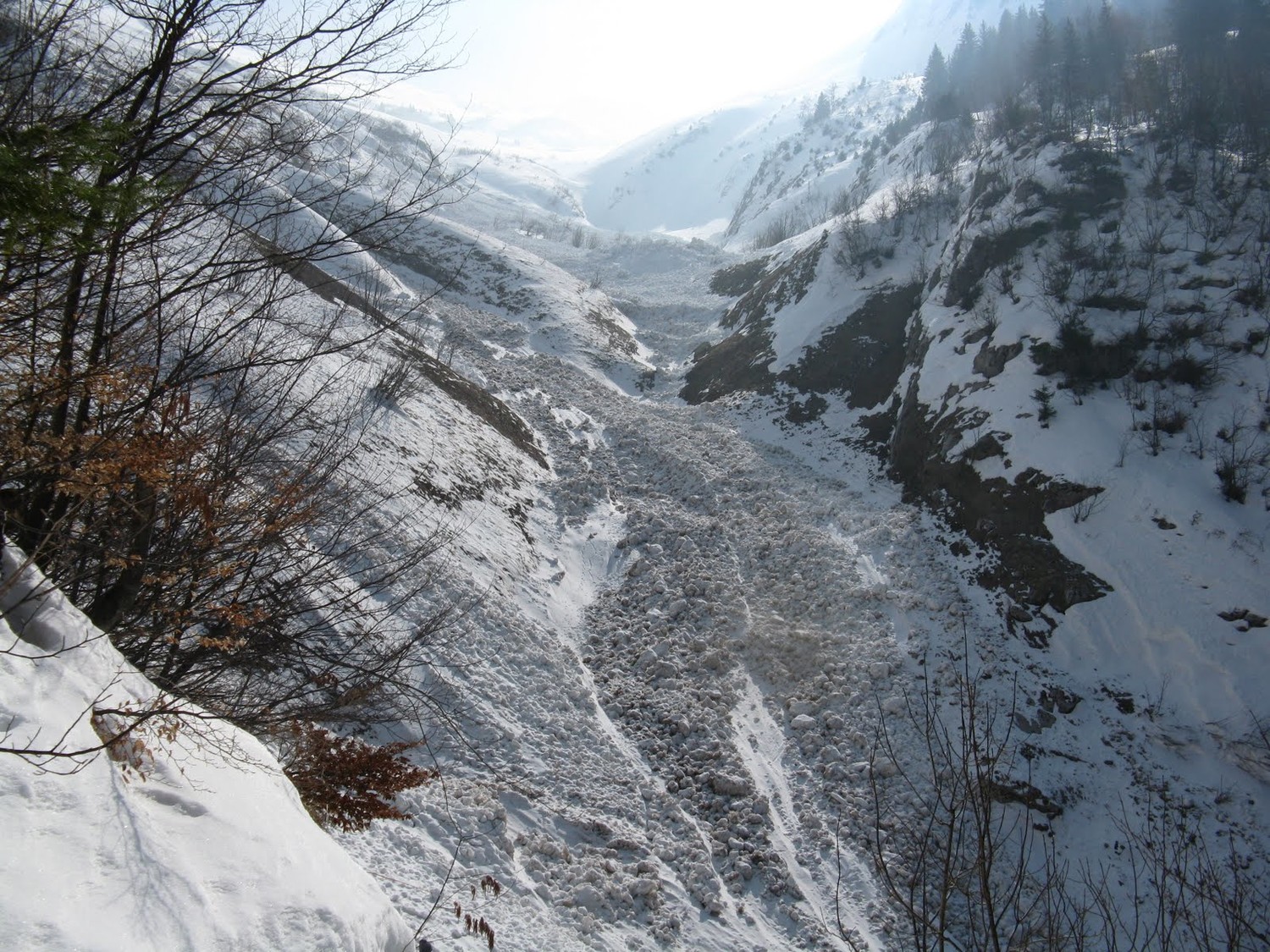 L'avalanche dans le fond du vallon