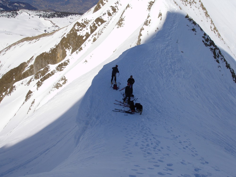 Régis fait du ski (Cf photo corniche)