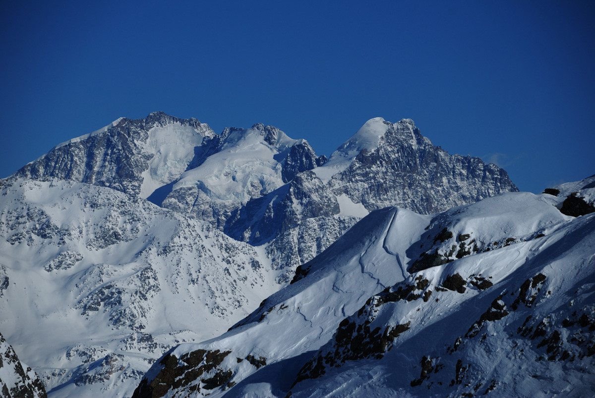Piz Bernina (4049m) depuis le sommet du Piz dal Sasc