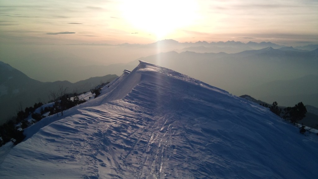 vetta, tramonto sul Rosa e vari 4000