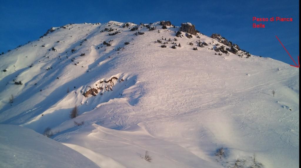 Passo di Pianca Bella, a sx la Vetta