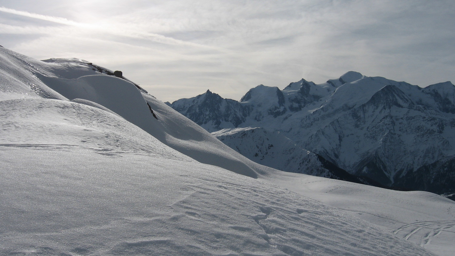 Ciel voilé vers le Mont-Blanc