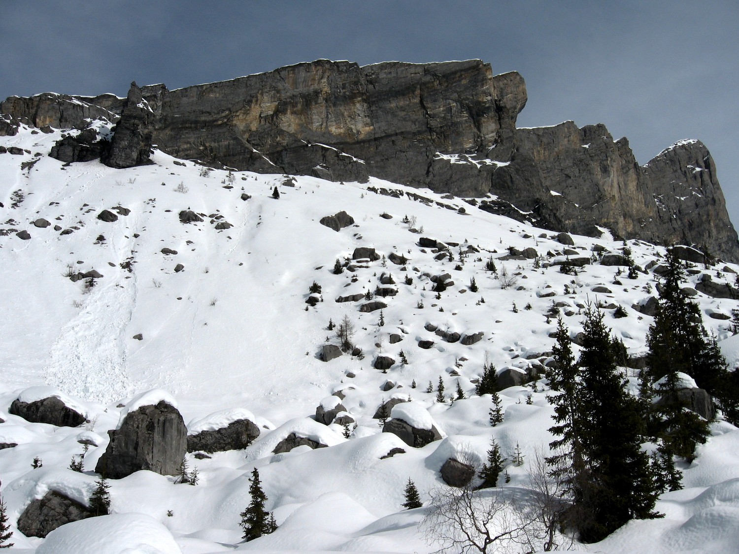 Deuxième pente skiée au centre