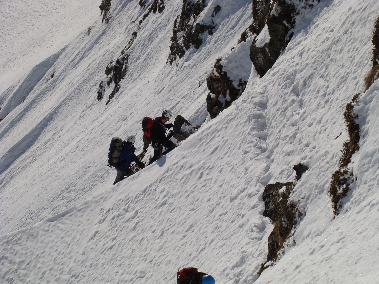 En haut de la rampe de sortie