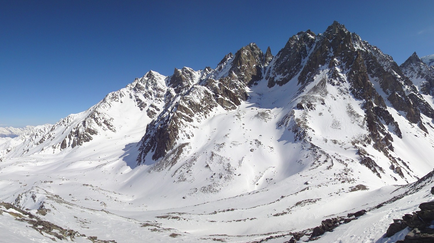 Beaufort : Ritord, Pointe de Challand, Aiguilles du Meitin, l'Epée, Grande Aiguille