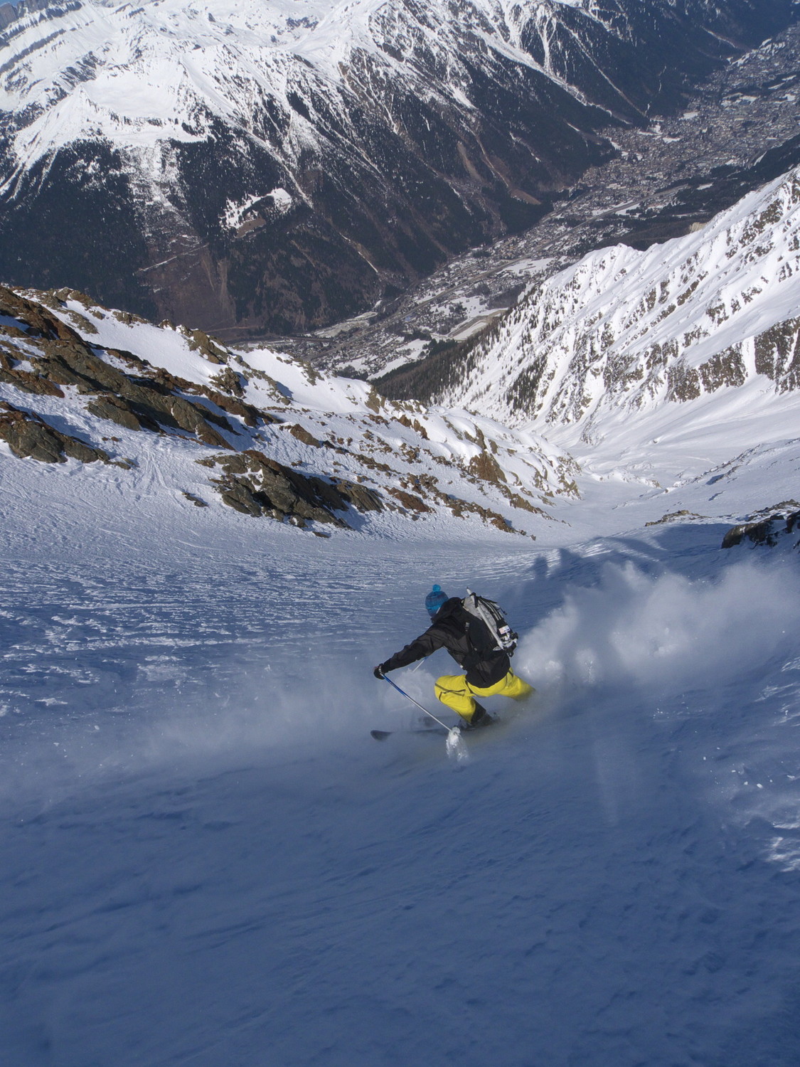 Belle pente dominant la vallée de Chamonix.