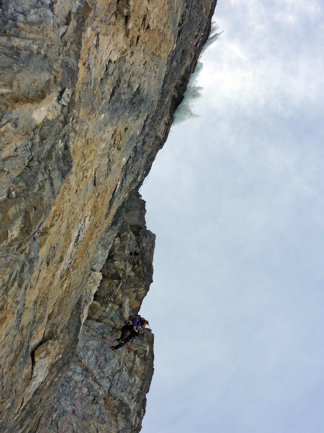 Cirque de Gavarnie - Aloïs - L1 à l'attaque du "mini-toit"