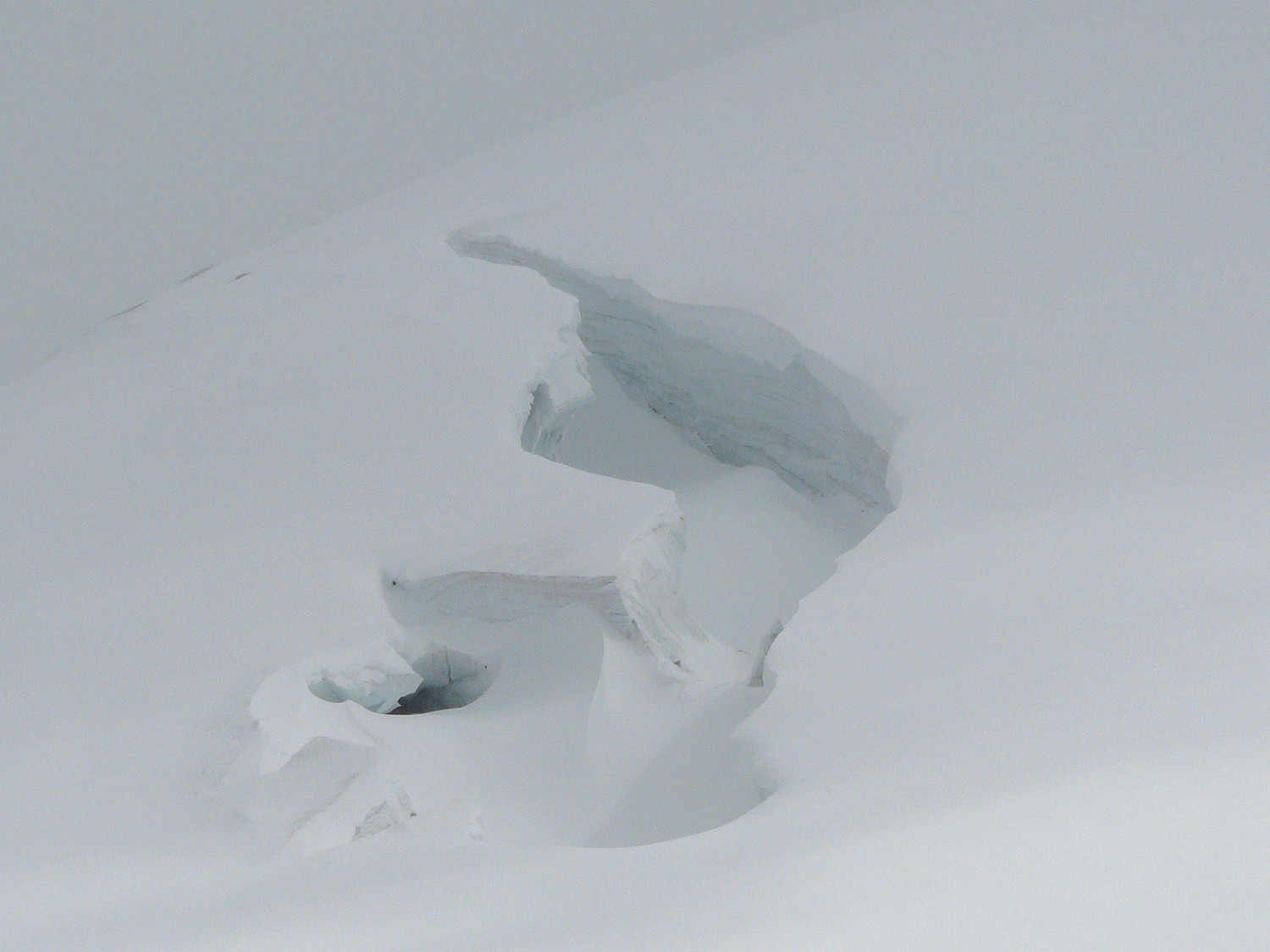 Des glaciers avec de vrais crevasses
