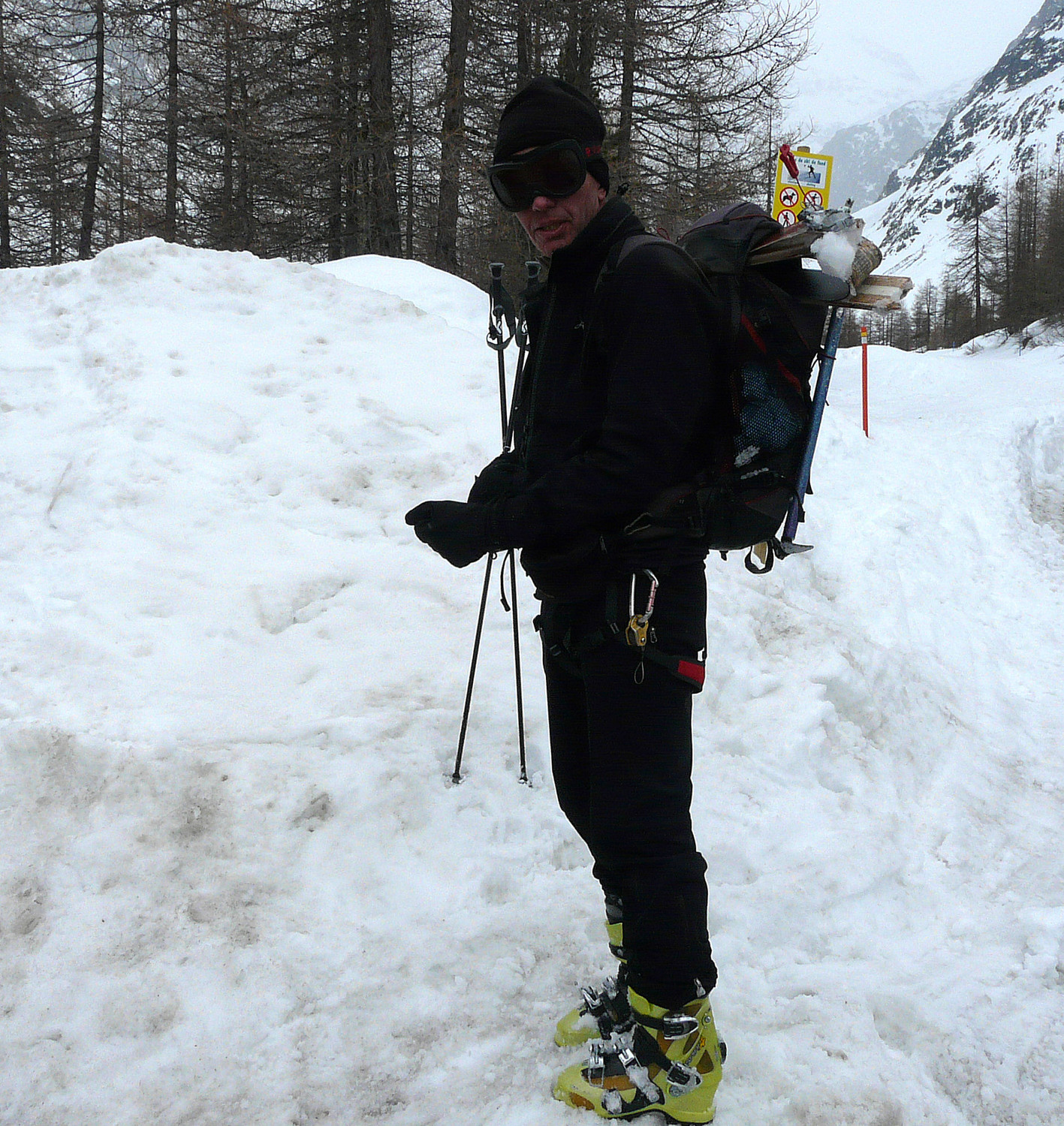 Le "boulet du jour" testant une nouvelle formule de portage des skis