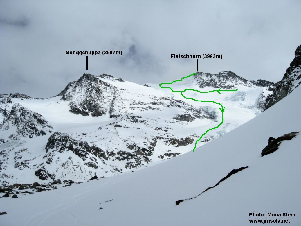 Le Grüebugletscher vu depuis le pied nord du Inner Rothorn à 2900m)