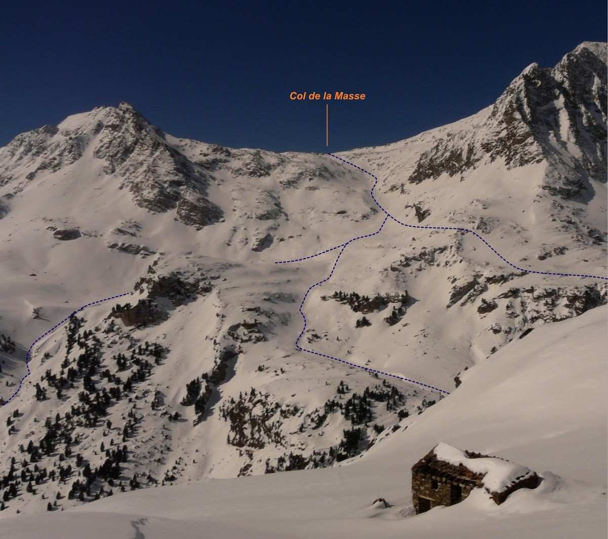 Col de la Masse - Versant E (itinéraire à ski)
