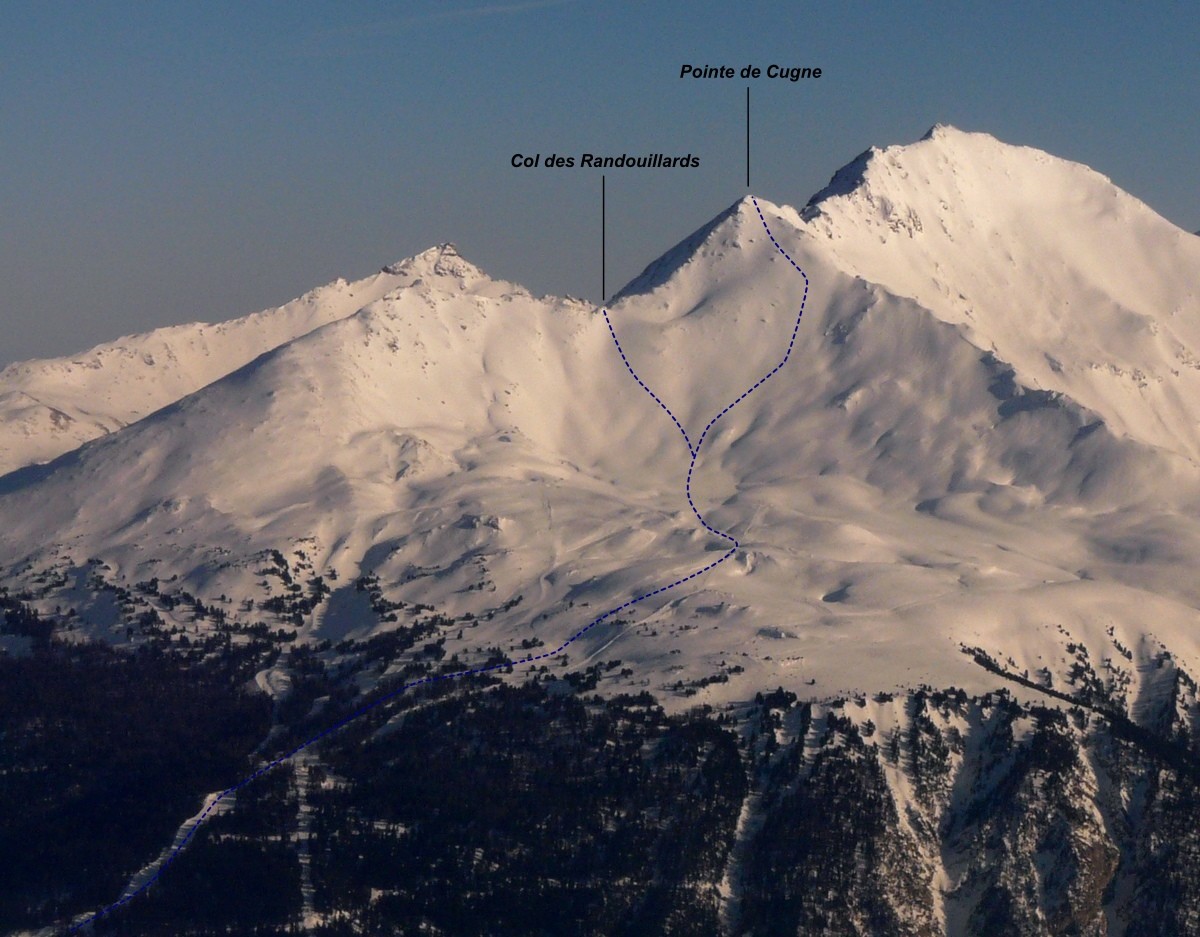Pointe de Cugne - Versant NW (itinéraire à ski)