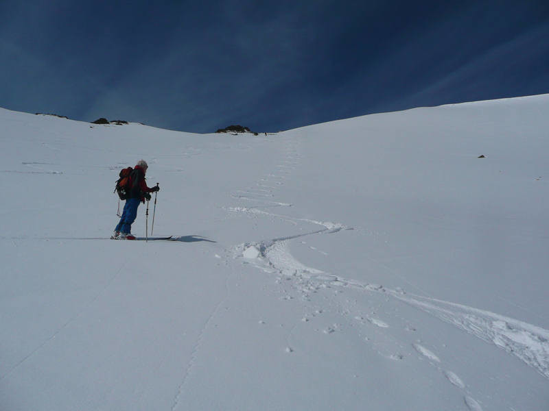 Début de descente face Est du Nérassol
