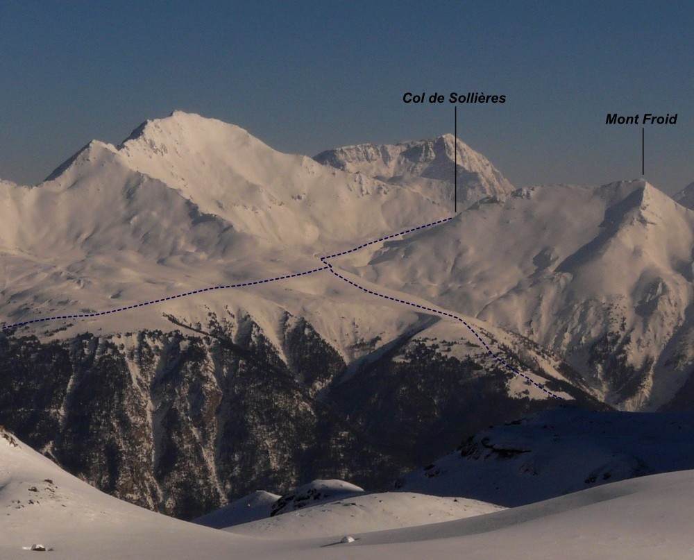 Mont Froid - Col de Sollières (itinéraire à ski)