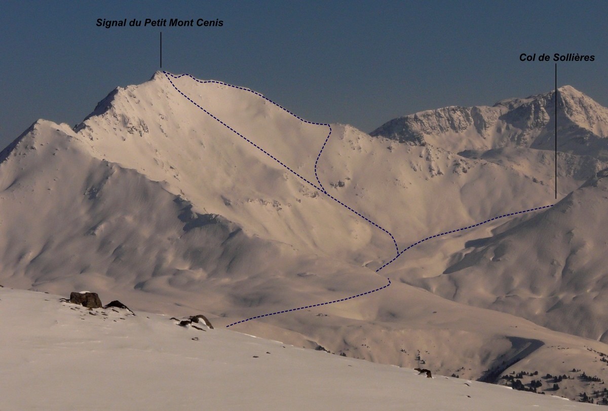 Signal du Petit Mont Cenis - Face W (itinéraire à ski)