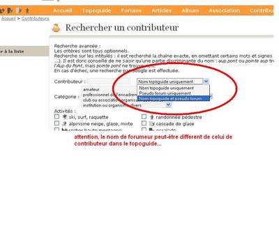Distinguer forumeur de contributeur topoguide