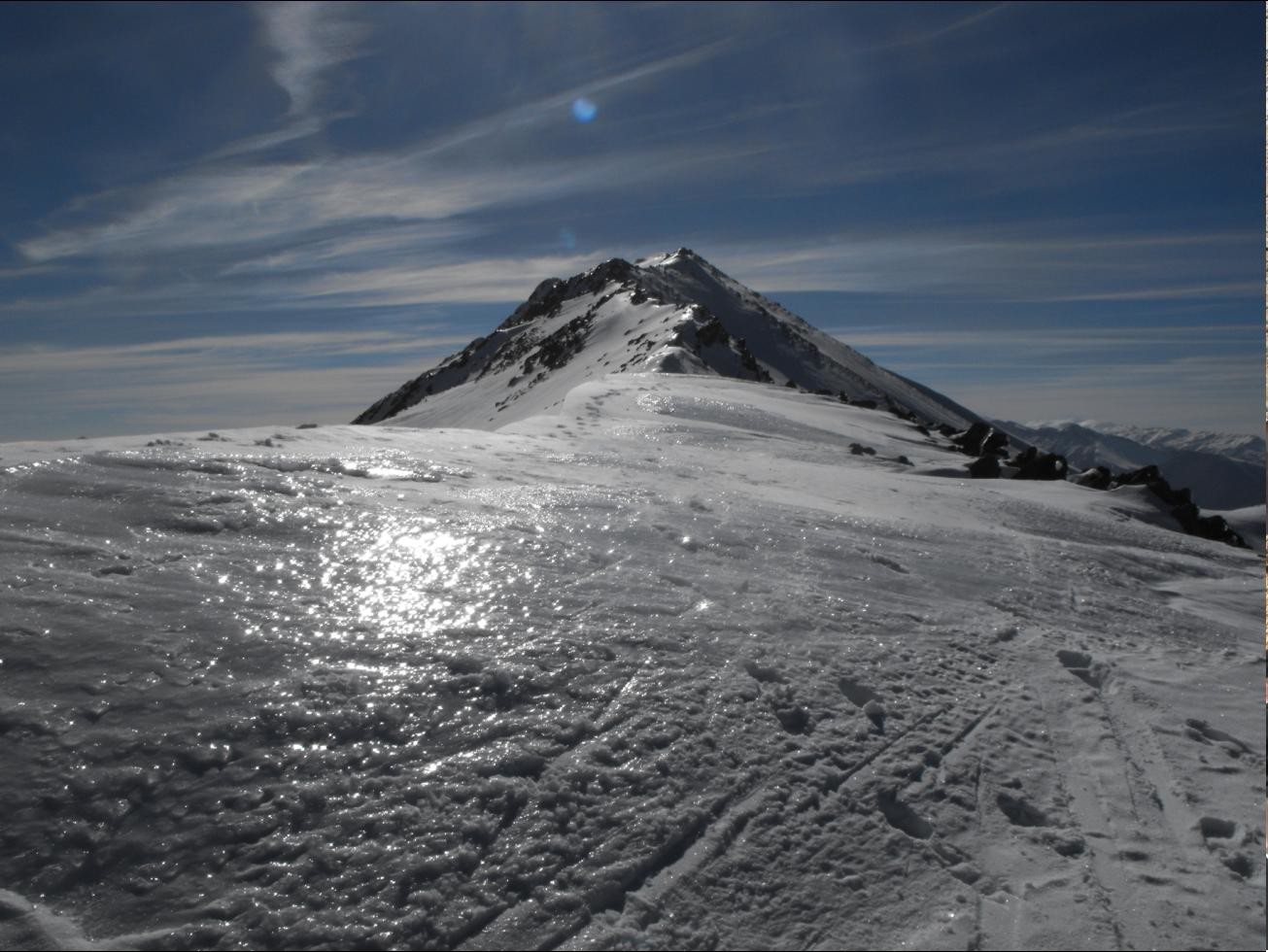 Passage de l'arête vers 3400m - bien gelé