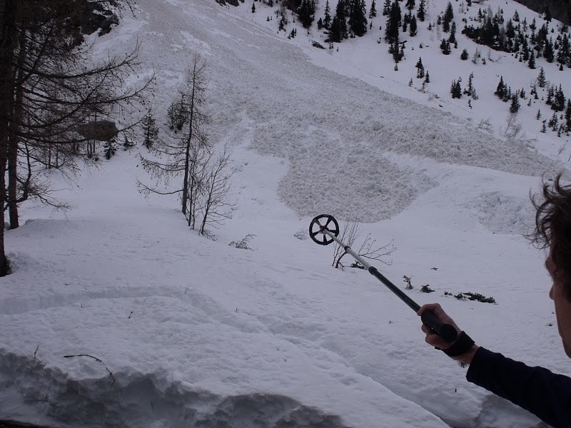 Une des grosses coulées dans le vallon, peut être fatale au bouquetin