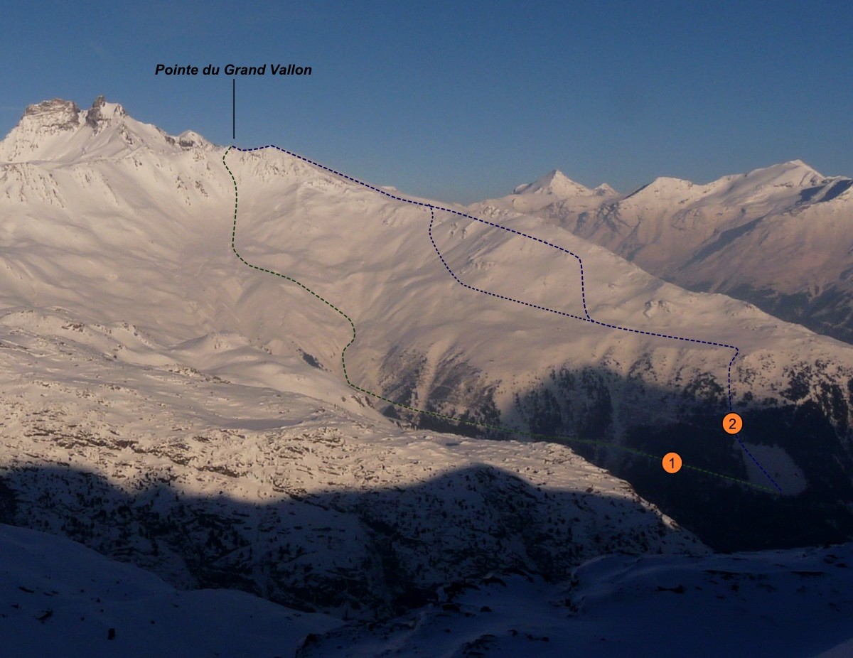 Pointe du Grand Vallon - itinéraire à ski