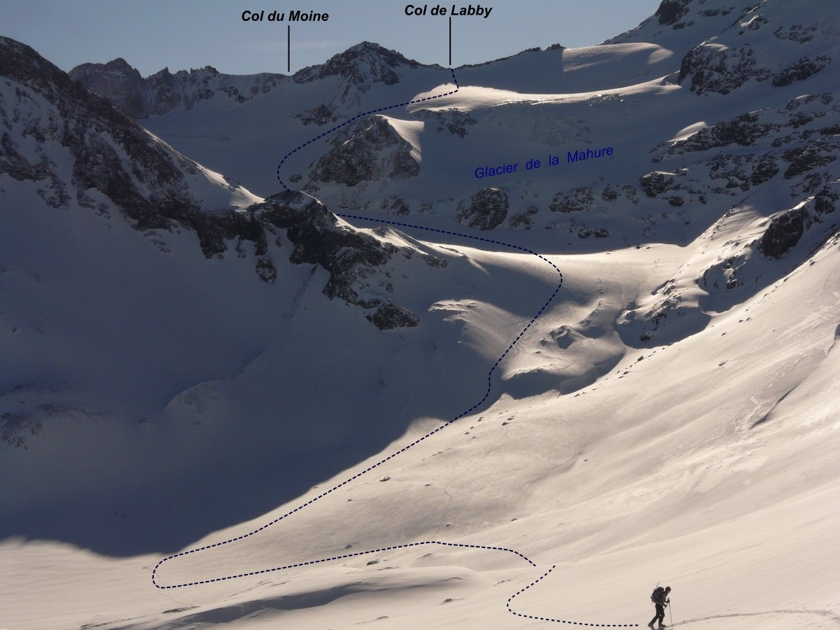 Col de Labby - versant NE (itinéraire à ski)
