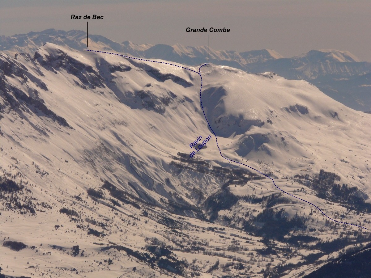 Raz de Bec - Grande Combe (itinéraire à ski)