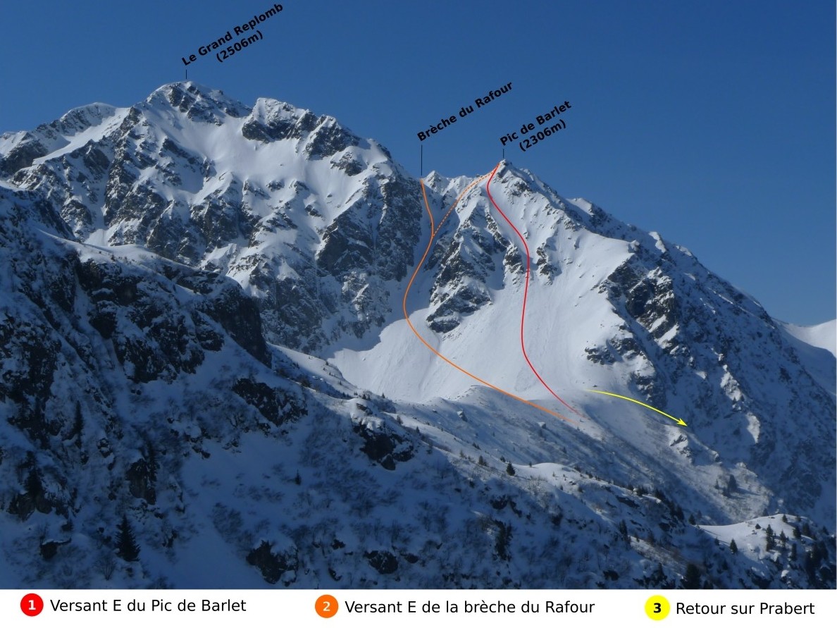 Versants E du pic de Barlet et de la brèche du rafour
