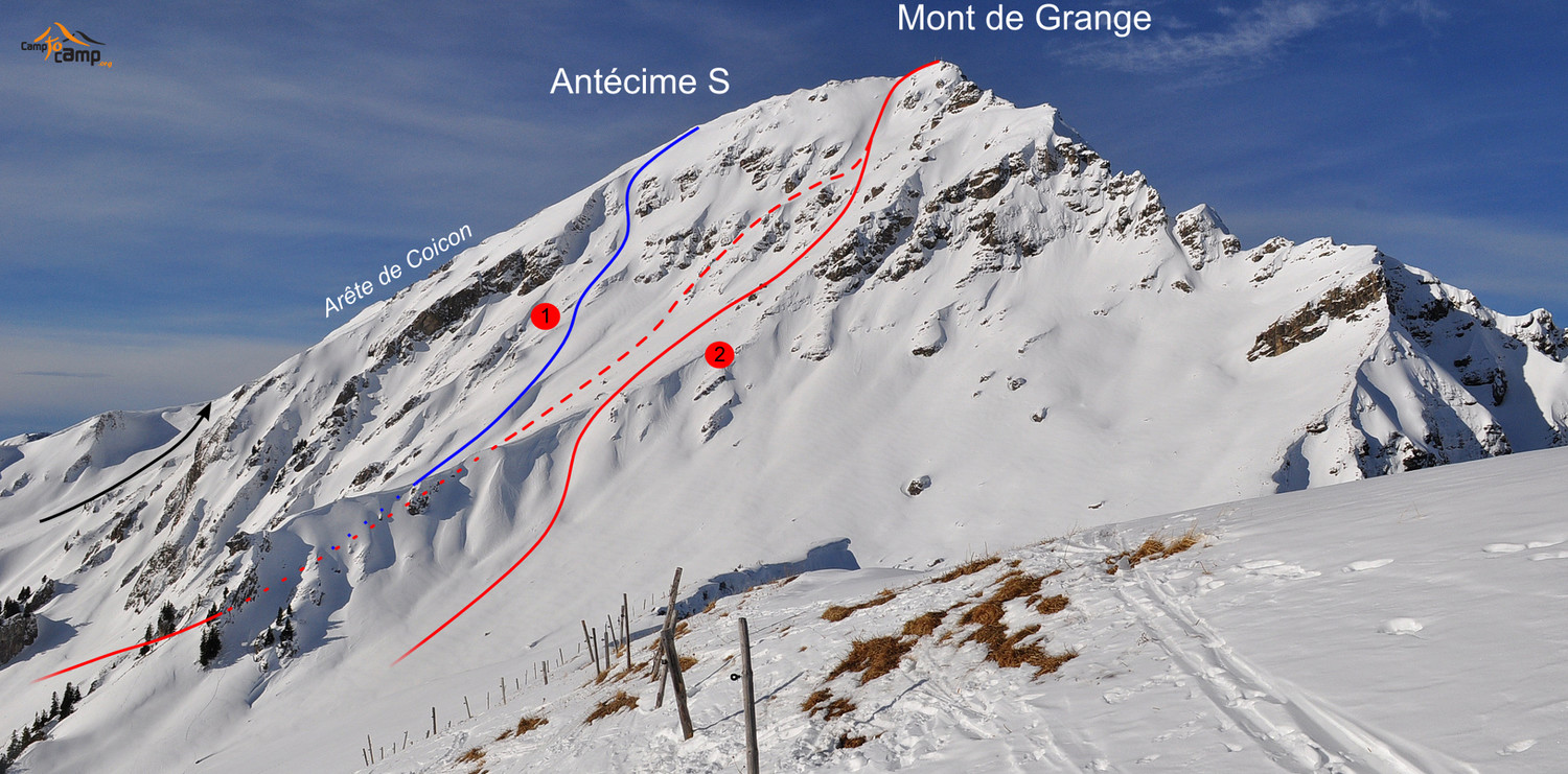 Topo : Mont de Grange, Face E