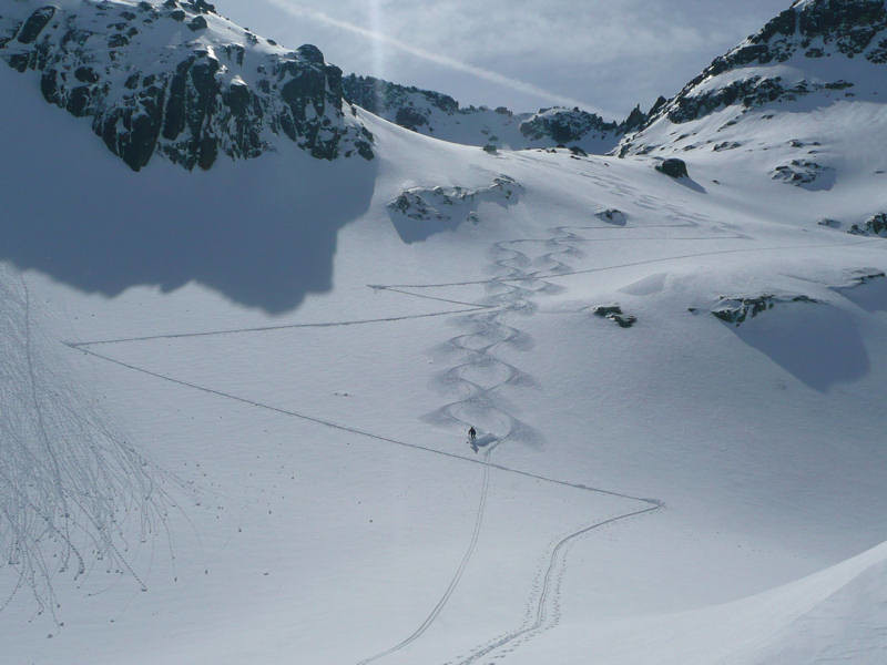 descente versant N Punta d'Harlé