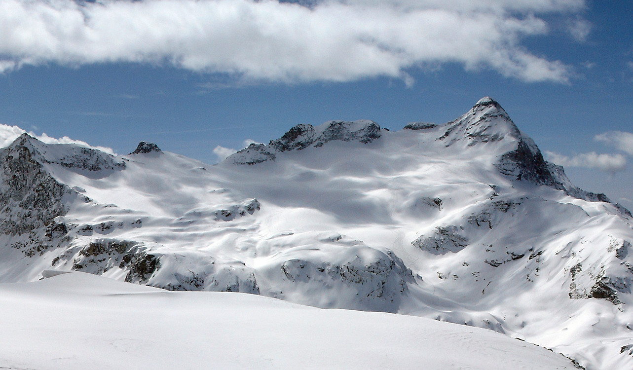 la Vedretta di Pizzo Scalino, vista dal Corno Campascio