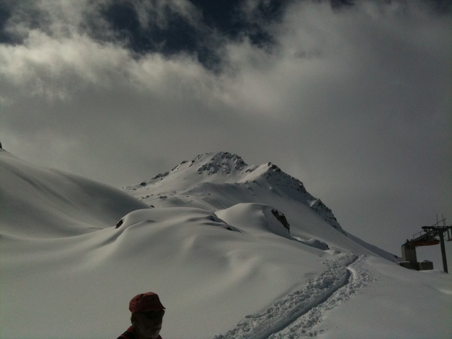 Winterhorn, face E, depuis le haut des installs