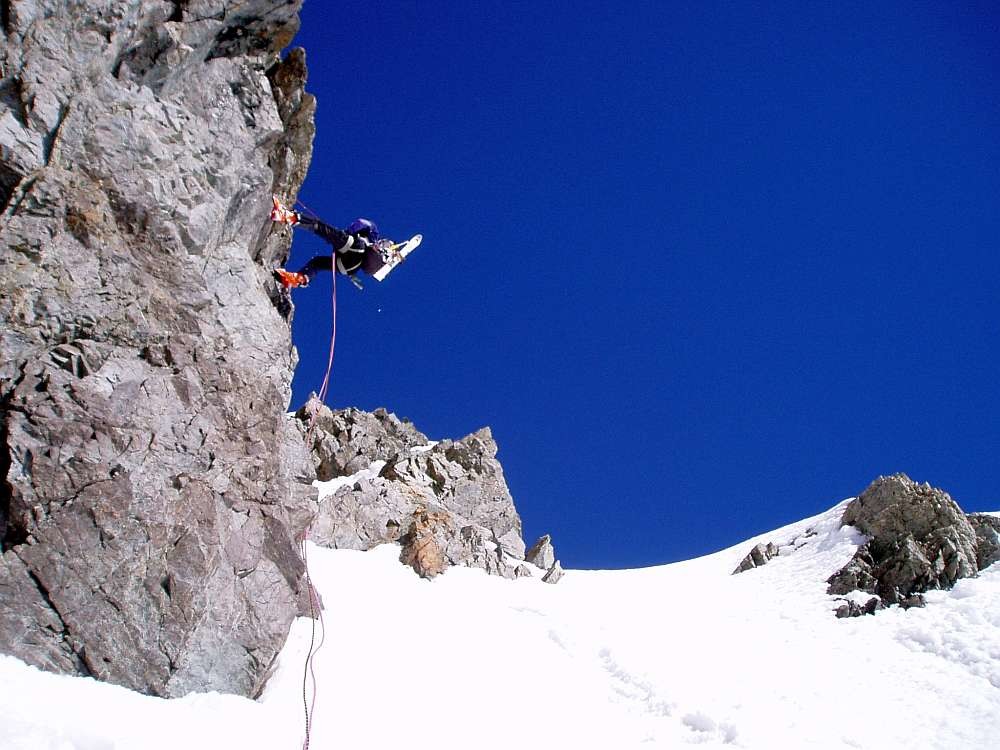 Traversée Pelvoux 2004 : Le seul rappel de cette traversée aprés le passage craignos