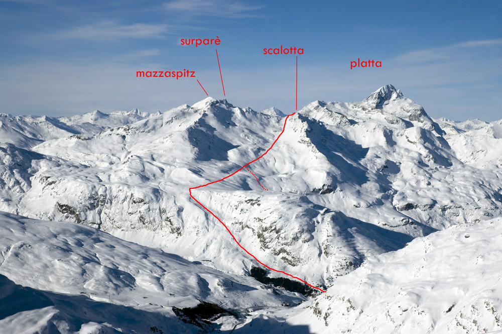 Piz Scalotta - itinerario da Bivio