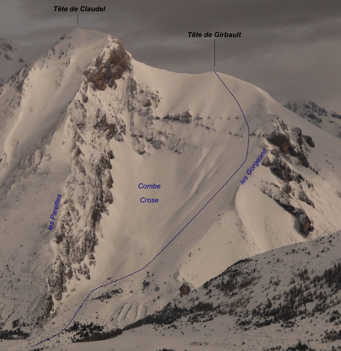 Tête de Girbault - Face SW (itinéraire à ski)