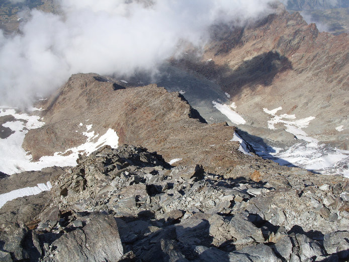 L'arête vue du sommet